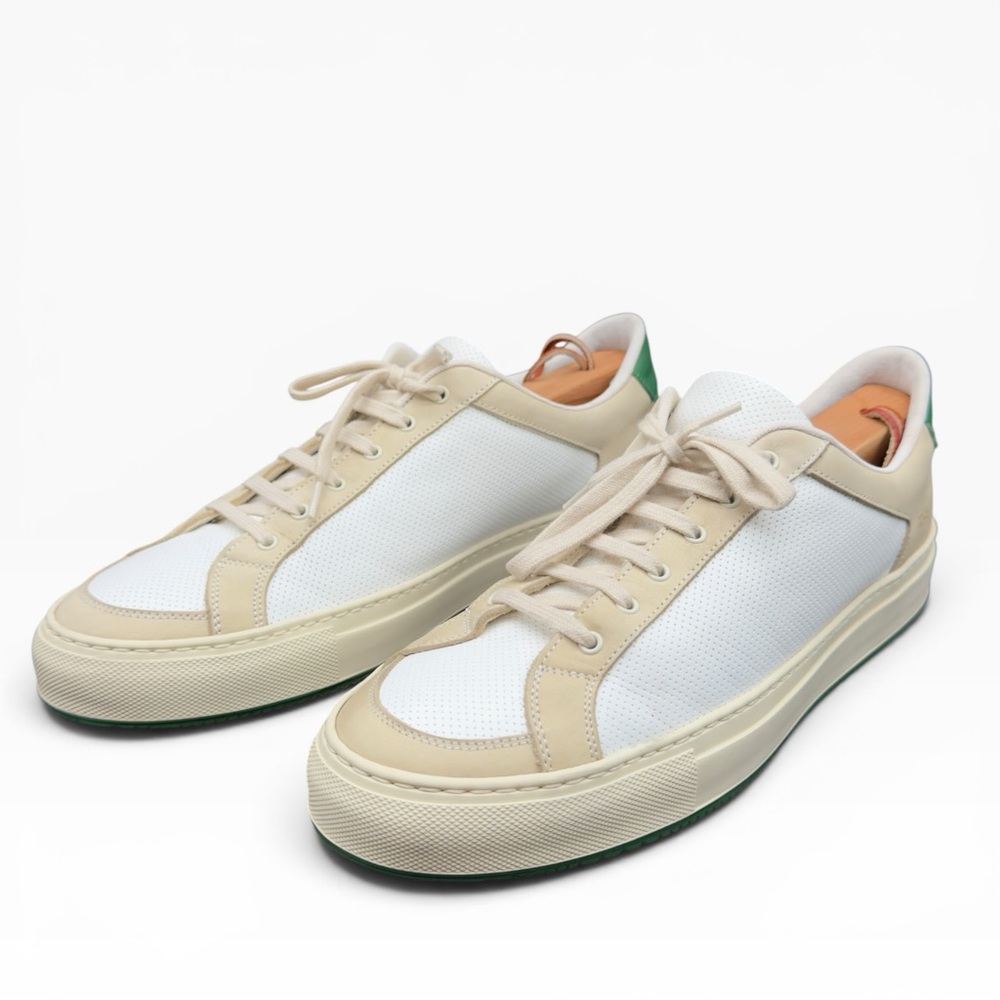 Common Projects Retro Low 70s White Green Leather Sneakers IT 43 US 10 2245